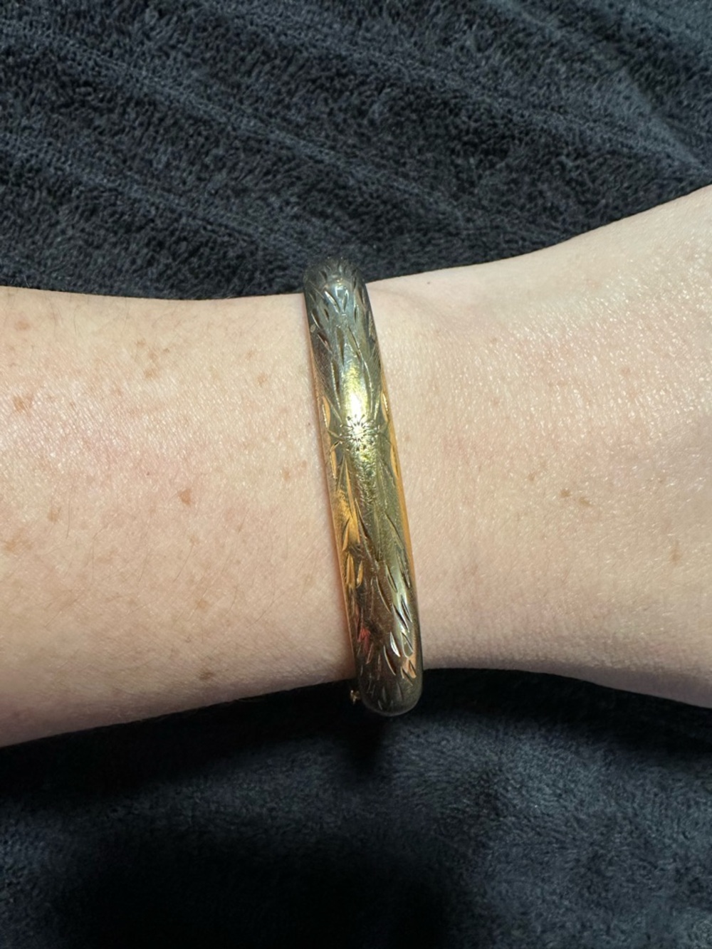 Monet Gold-Tone Vintage Engraved Bangle Bracelet